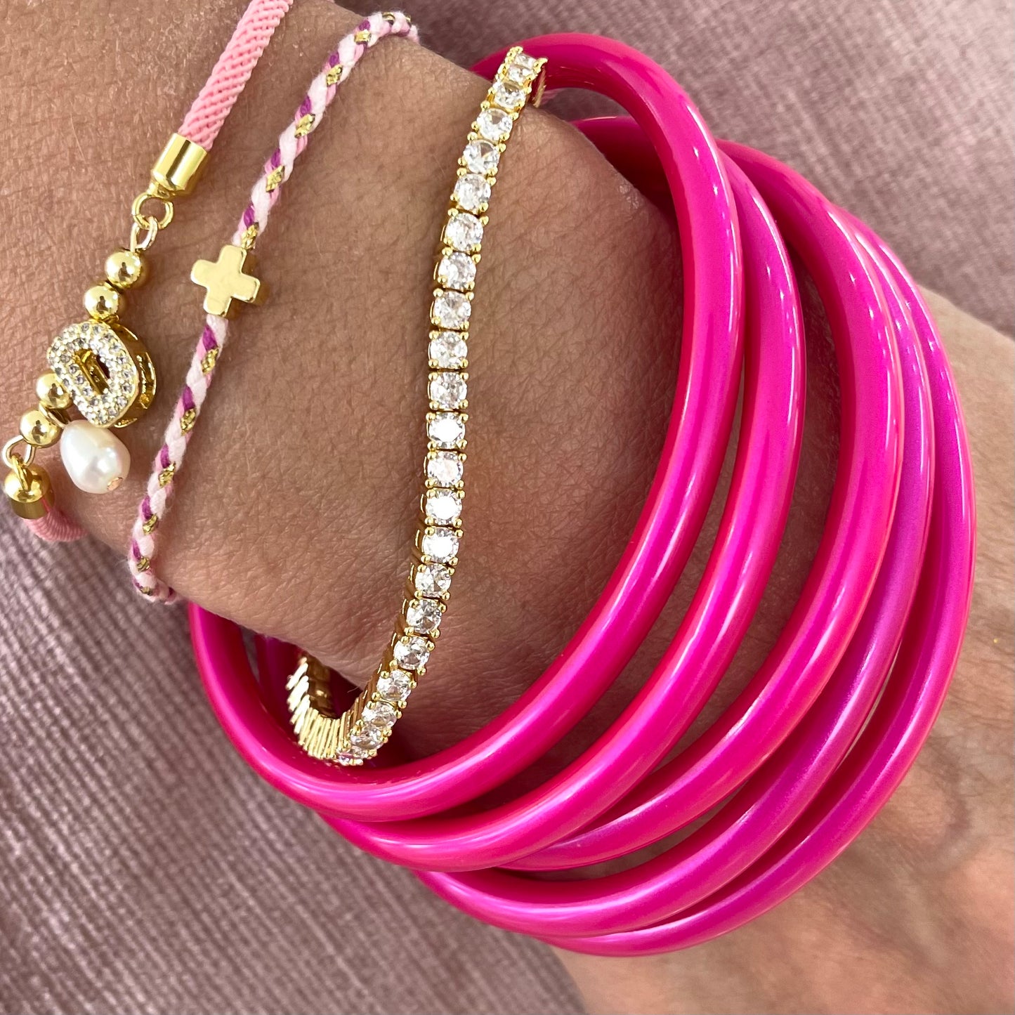 Pulseras Plastic Fiusha Grande