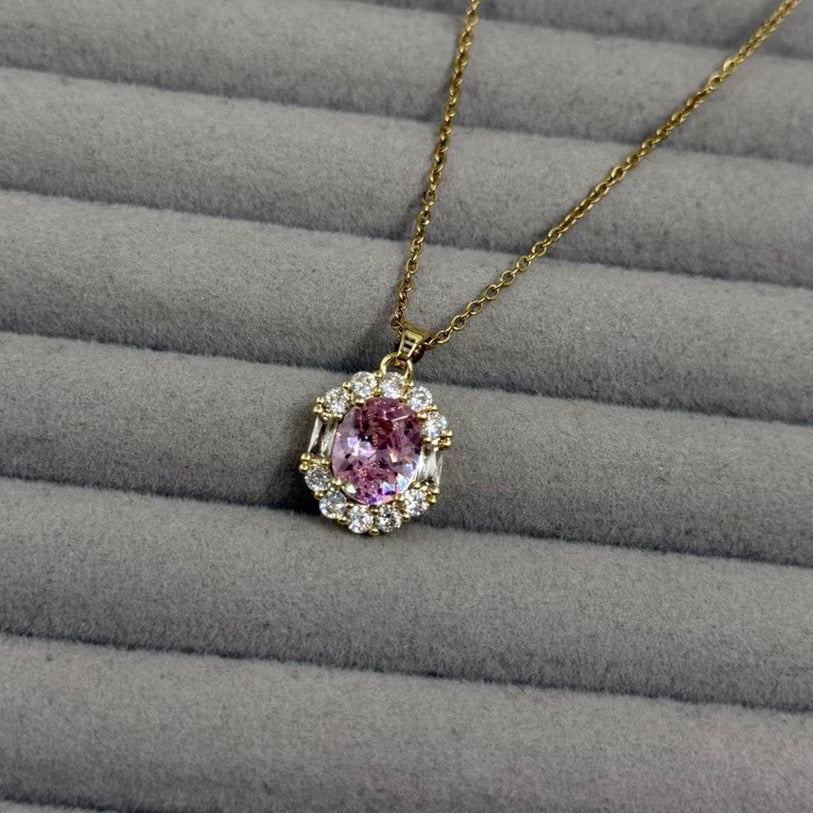 Collar Óvalo Zirconia en Dorado