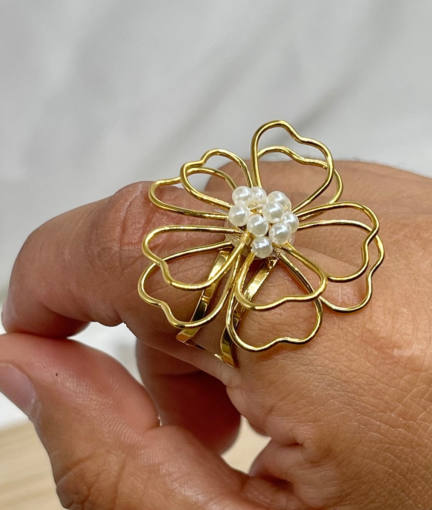 Anillo Flor Alambre