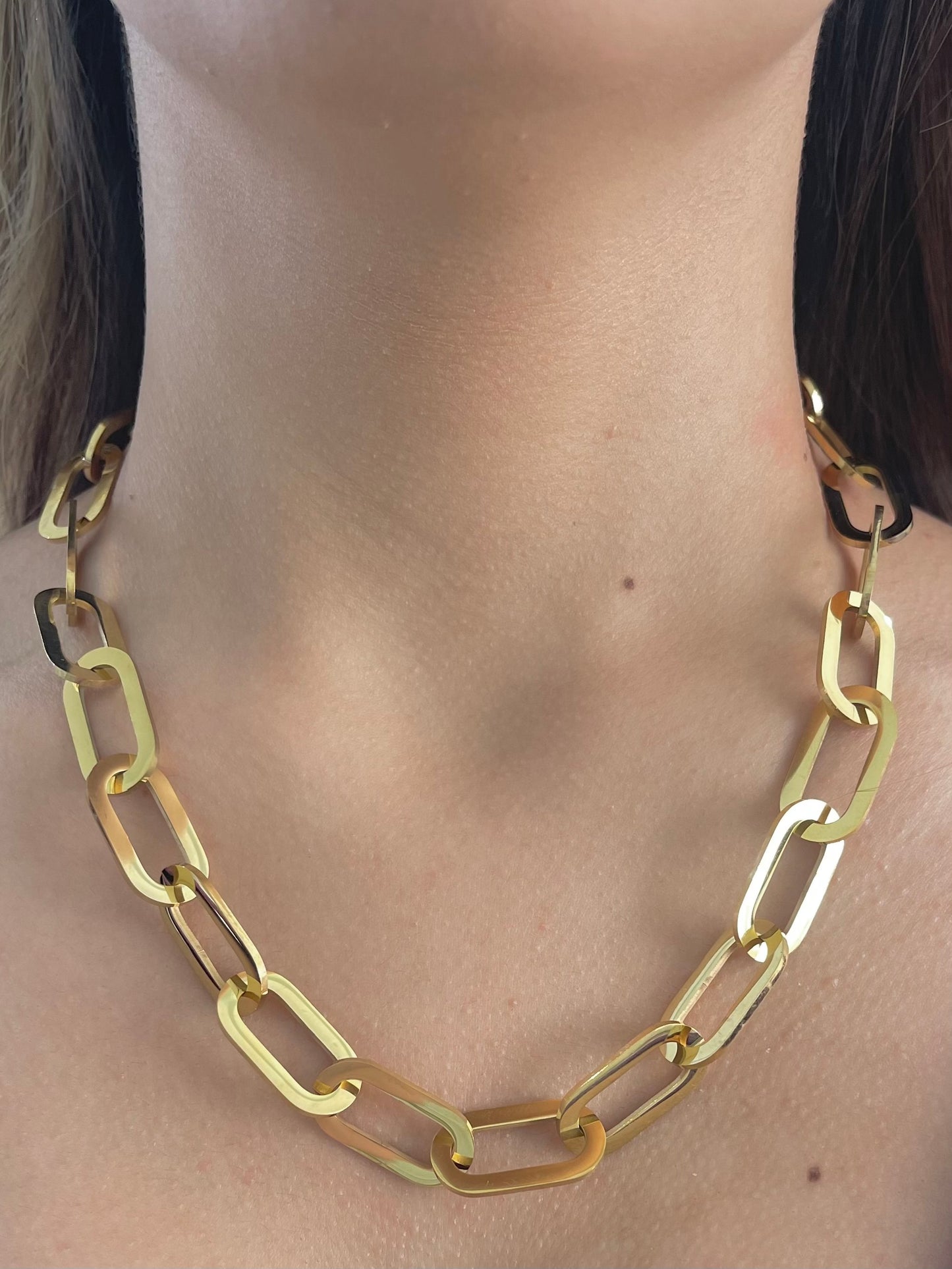 Cadena óvalos acero