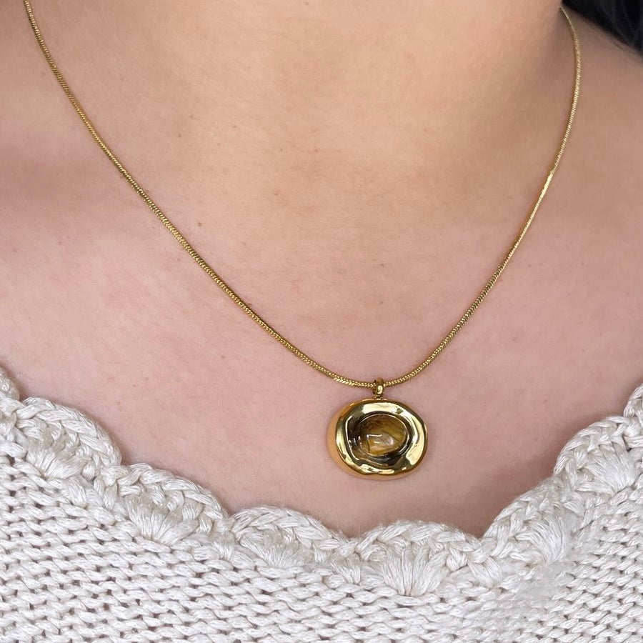 Collar Ojo Tigre Oval