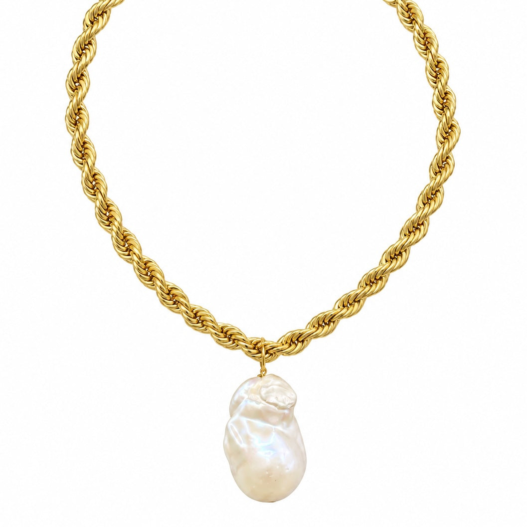 Cadena torsal con perla XL