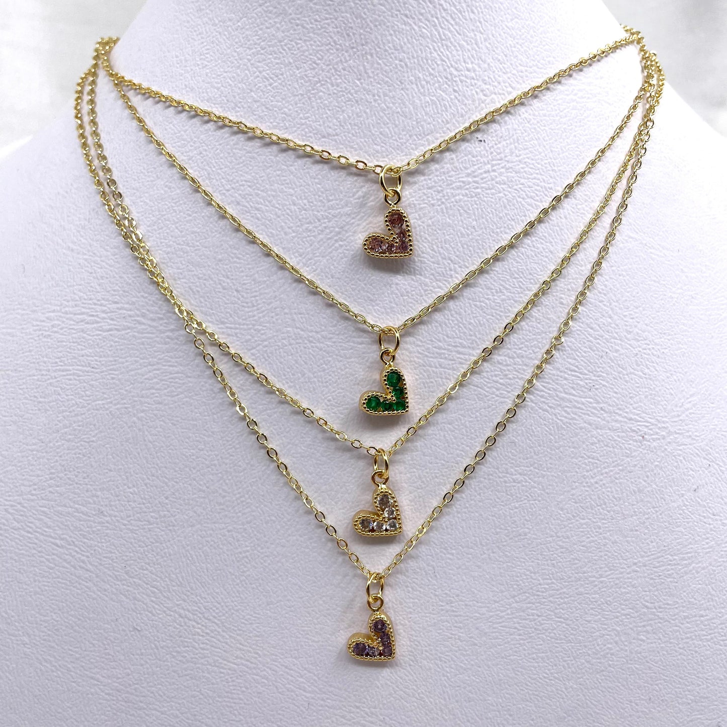 Collar dije corazón de color