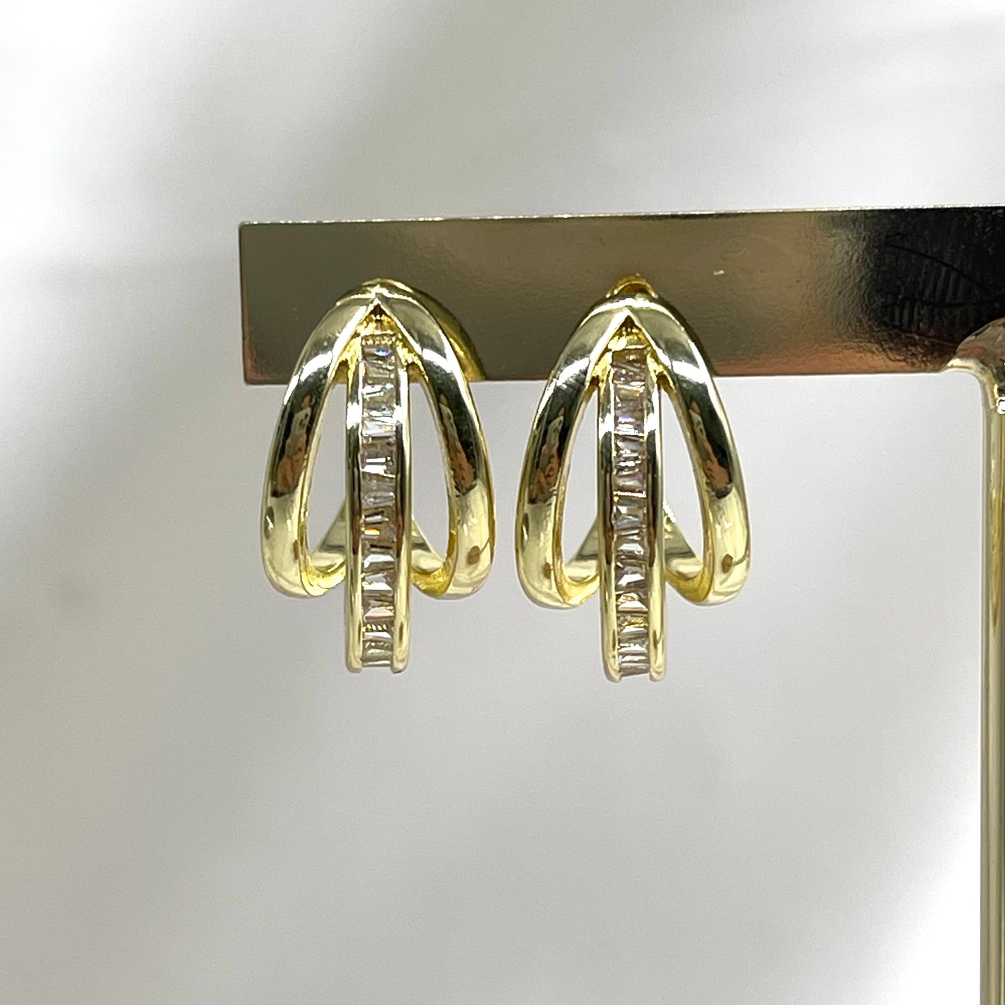 Arracadas triple mini circonias