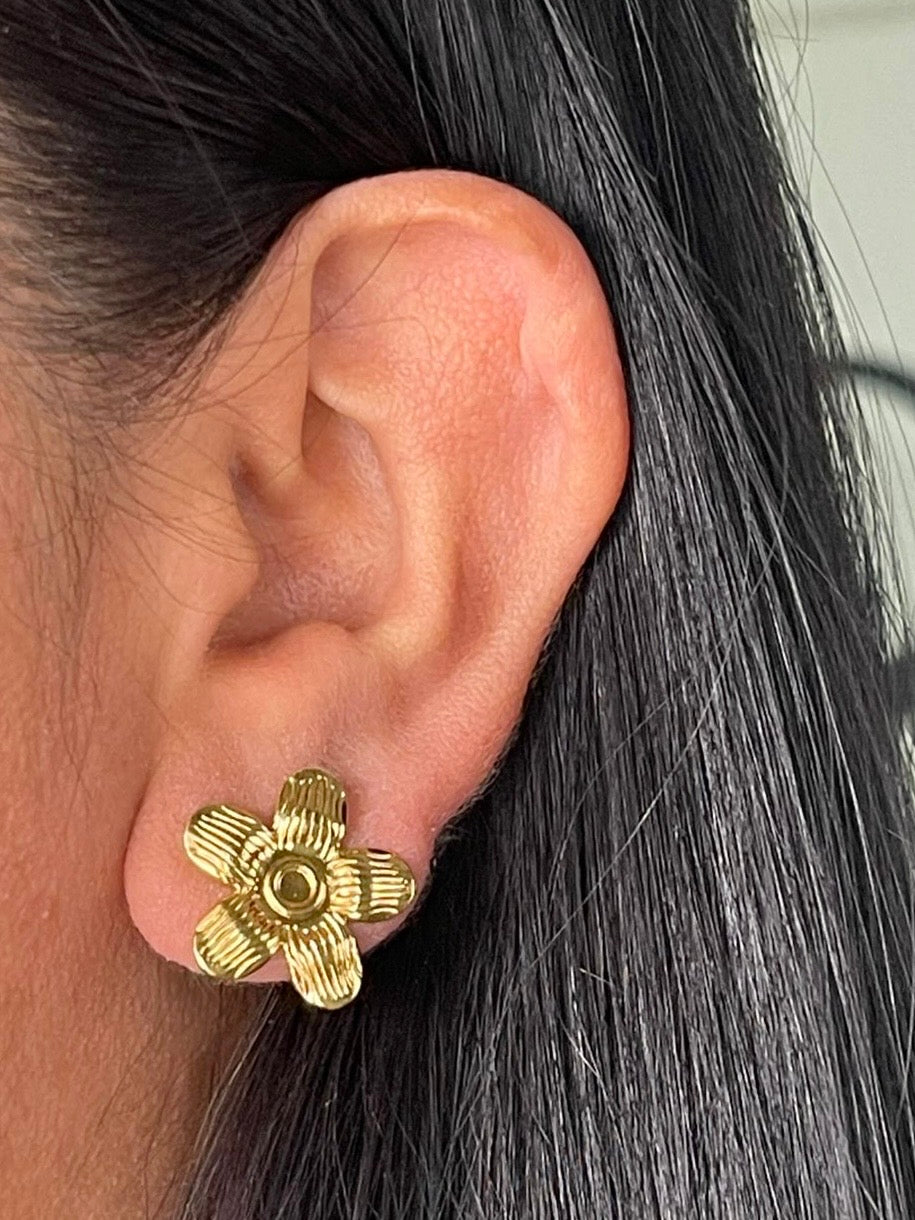 Aretes Acero Flor