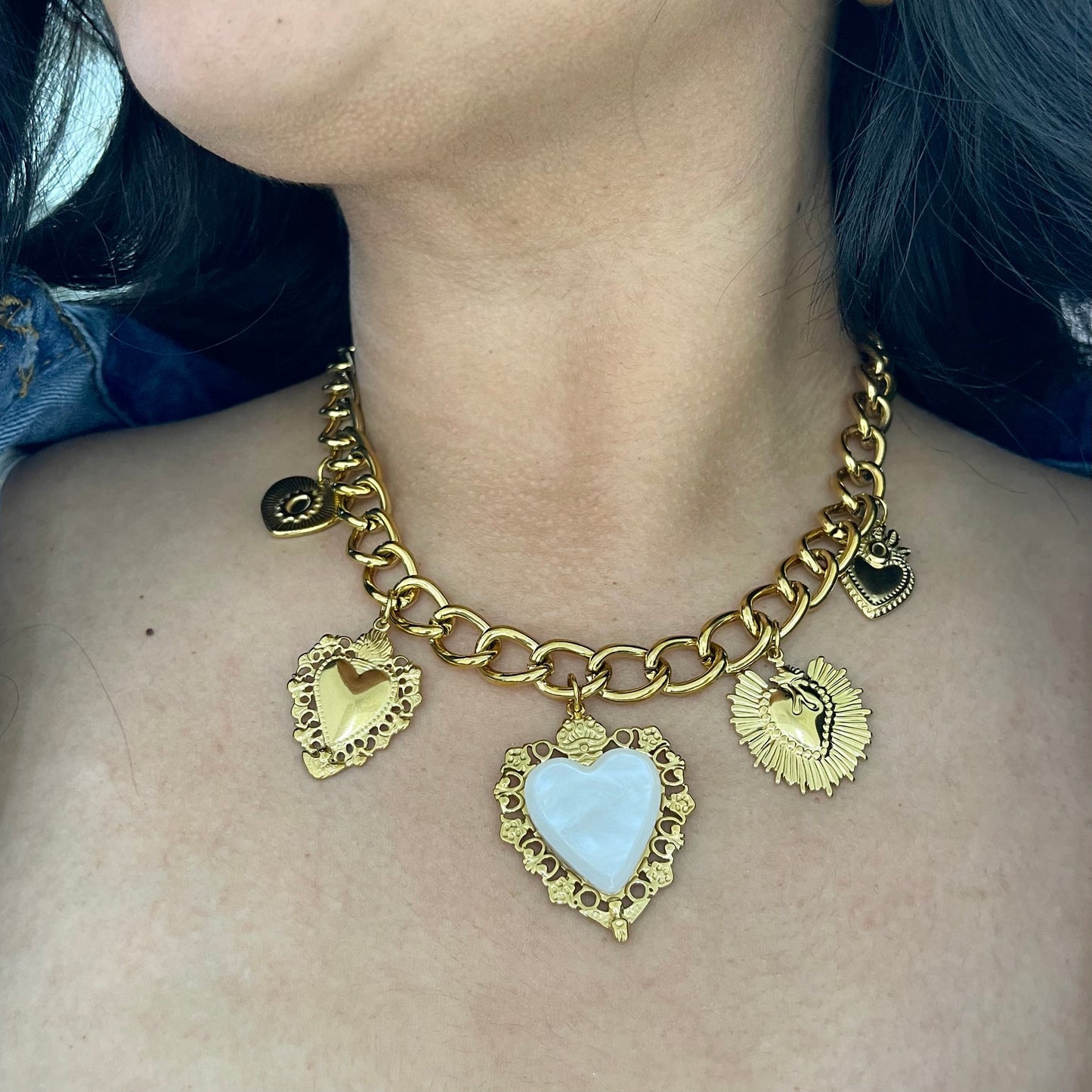 Collar Corazón Blanco 🤍