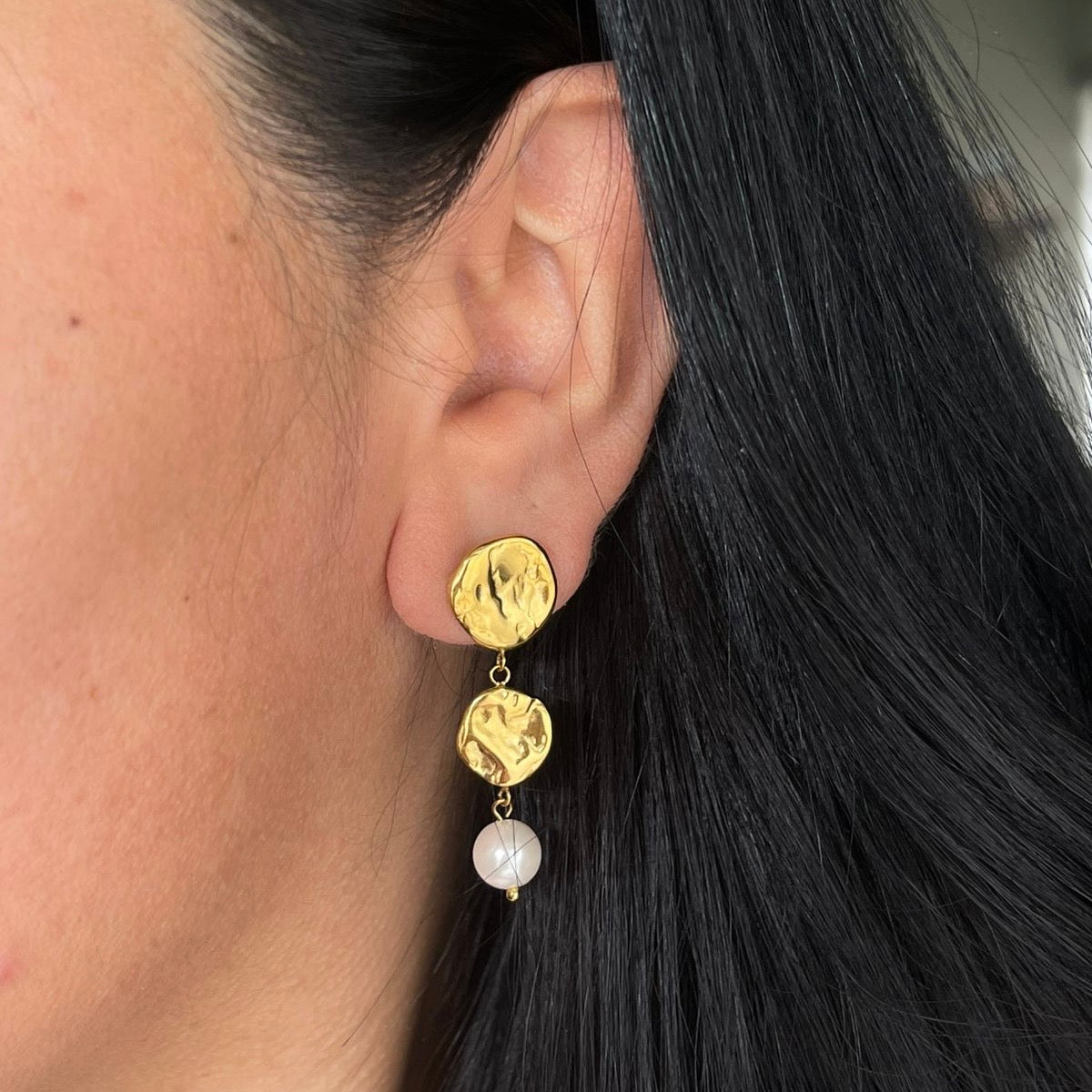 Aretes Acero y Perlita