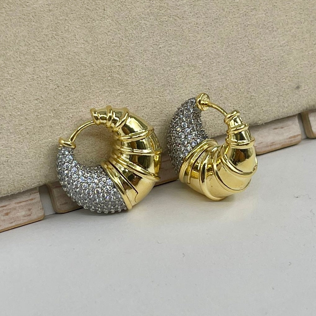 Aretes Caracol Pave