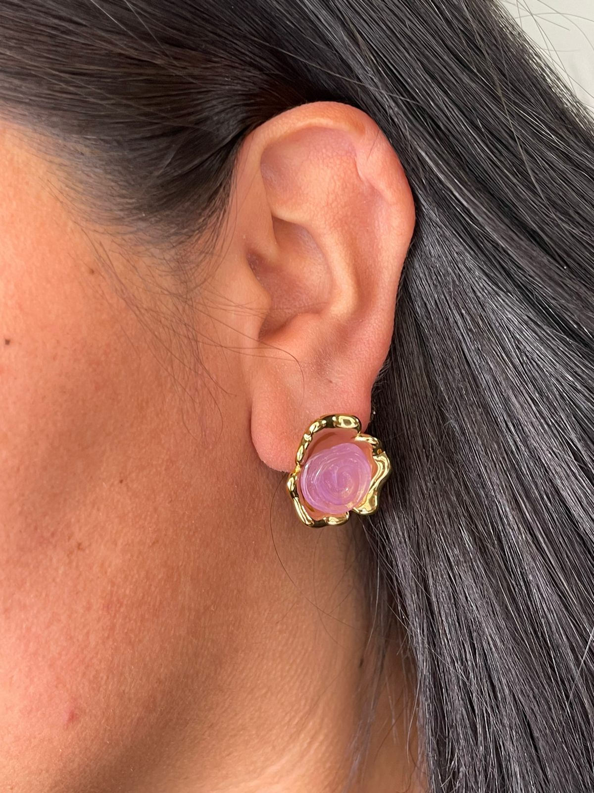 Aretes Flor Resina