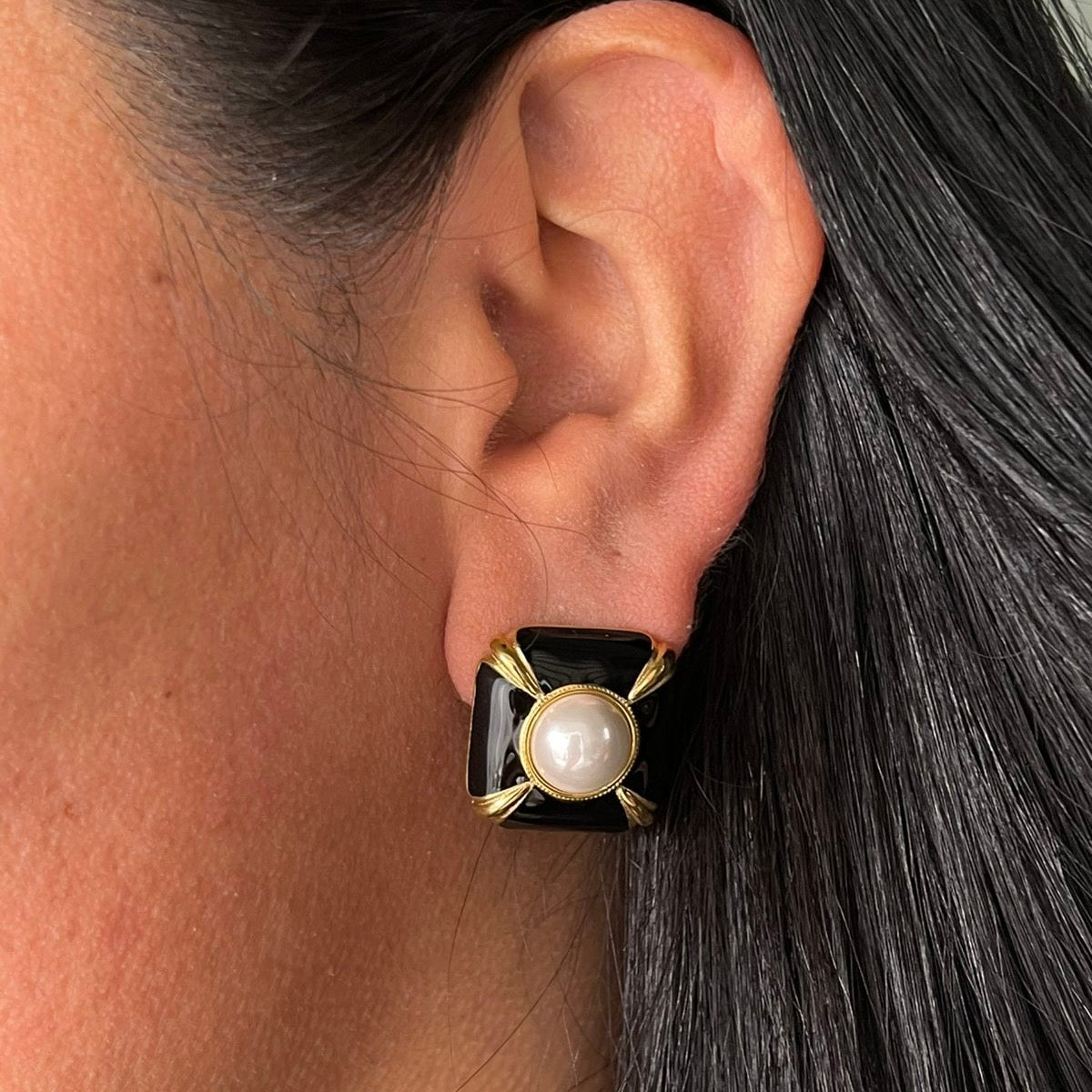 Aretes Cuadro Perla