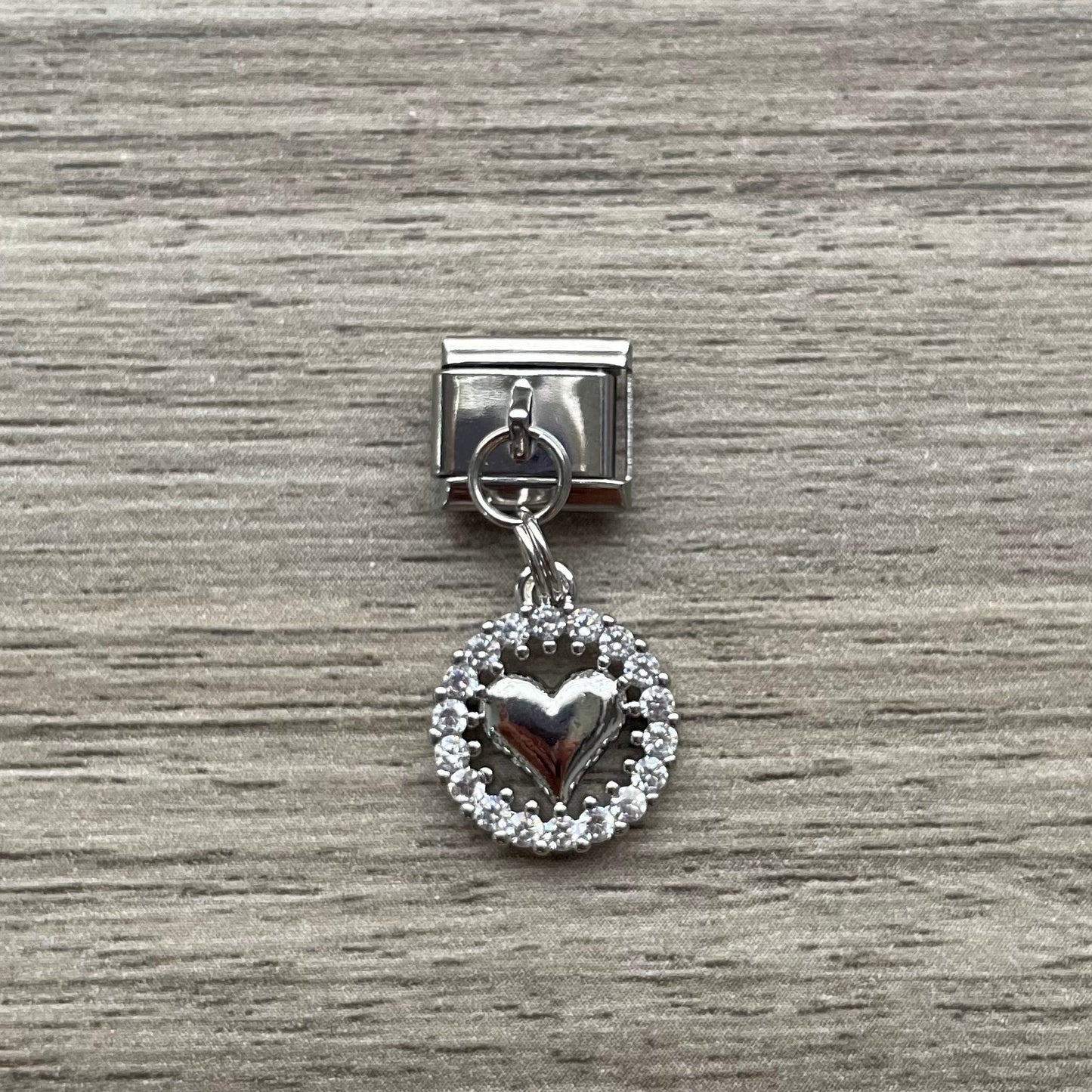 CHARM Círculo Corazón Colgante Zirconia