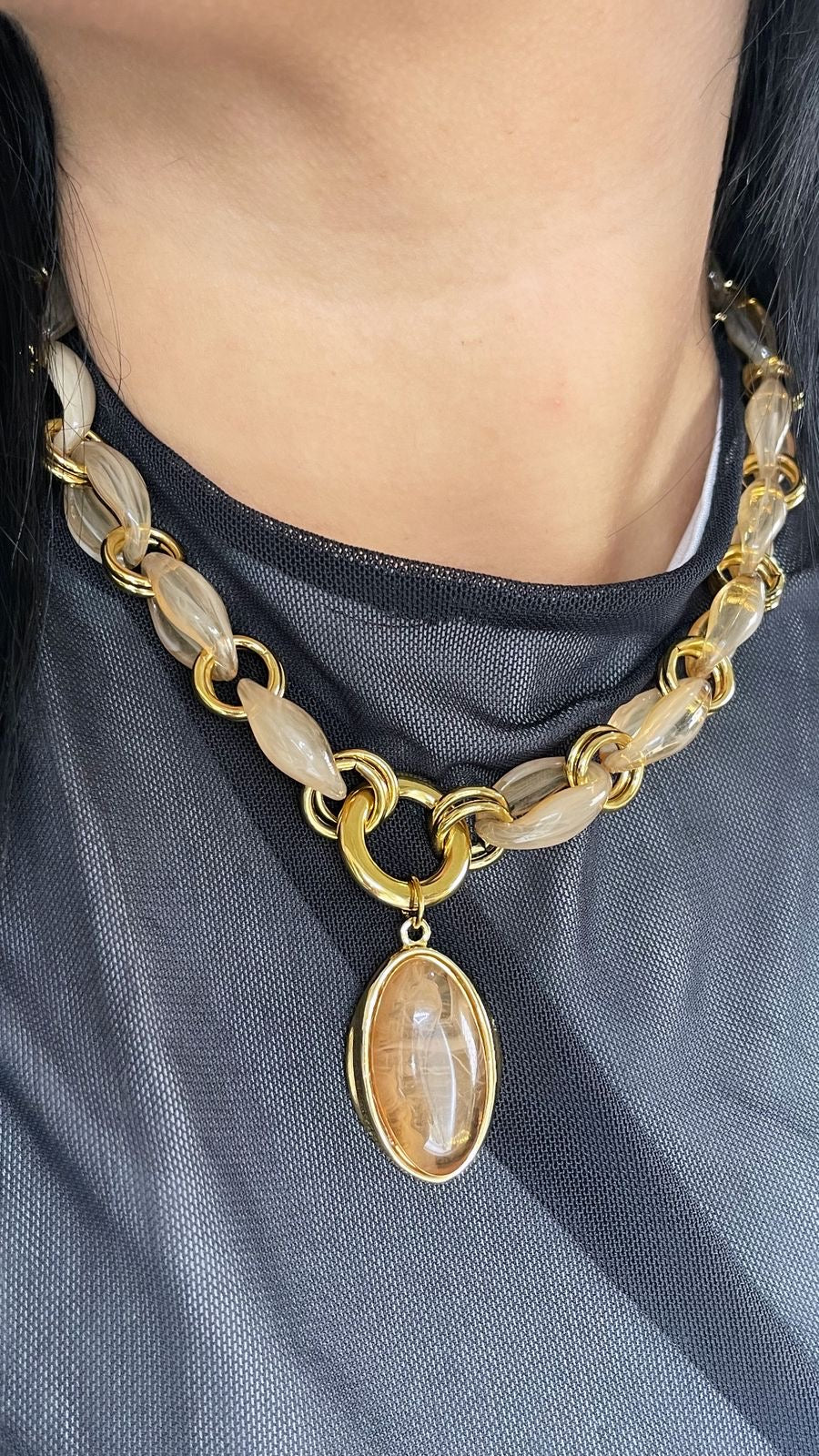 Collar Óvalos Acrílico