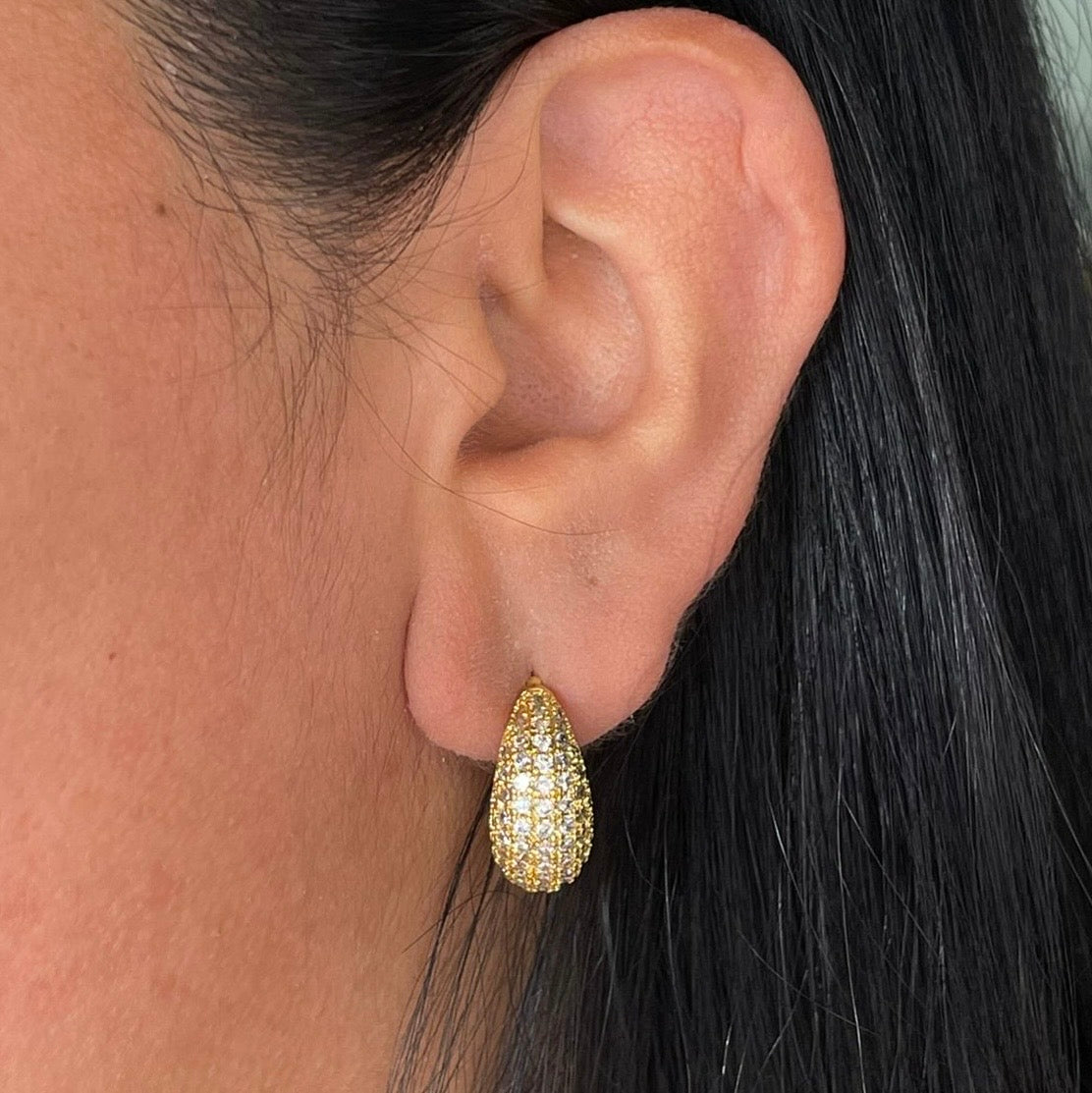 Aretes Media Luna Pave