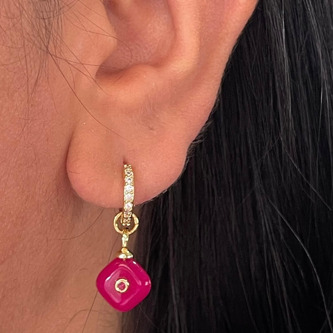 Aretes Rombo Piedra Natural