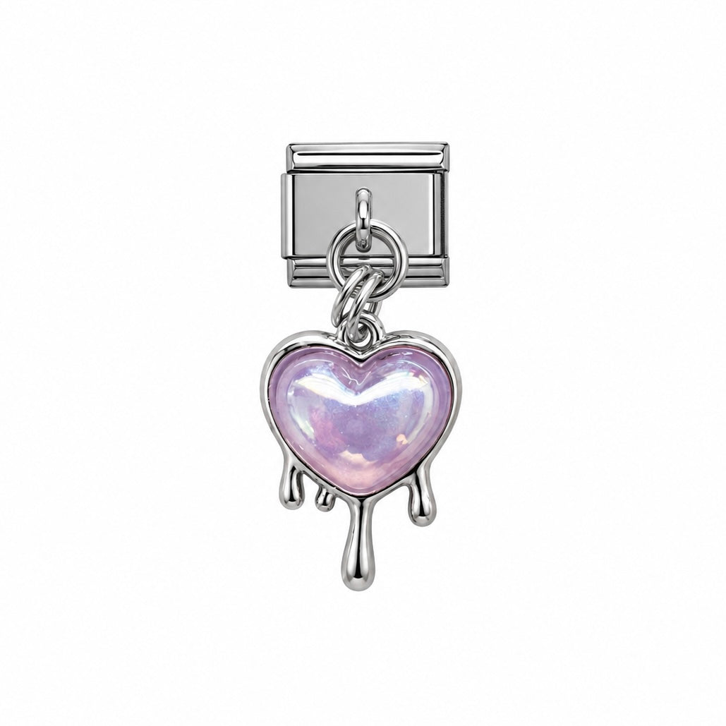 CHARM Colgante Corazón Derretido Lila