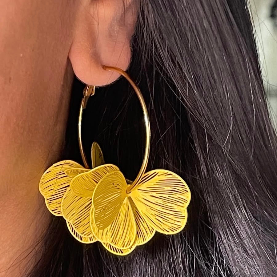 Aretes Flor Lámina