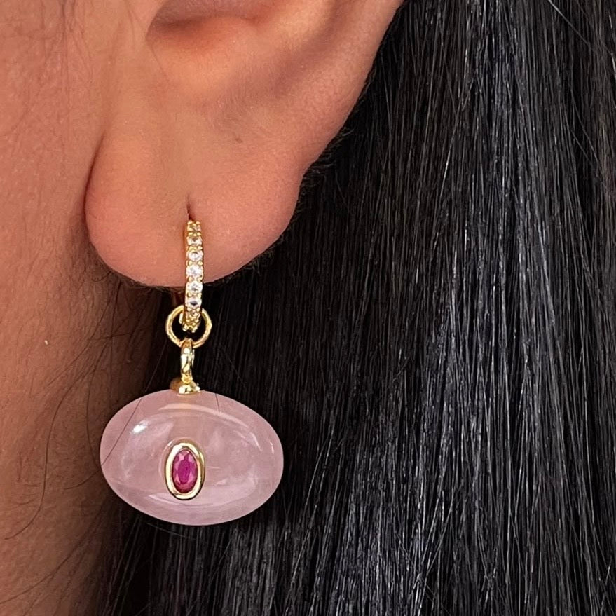 Aretes Ovalo Piedra Natural