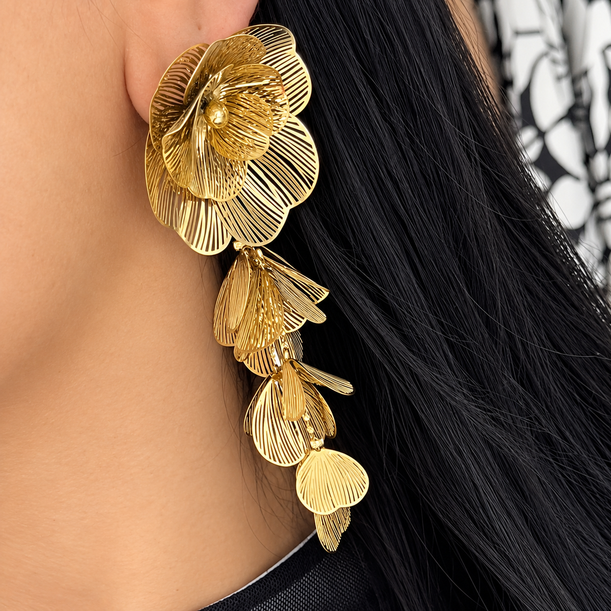 Aretes Flor Lámina XL