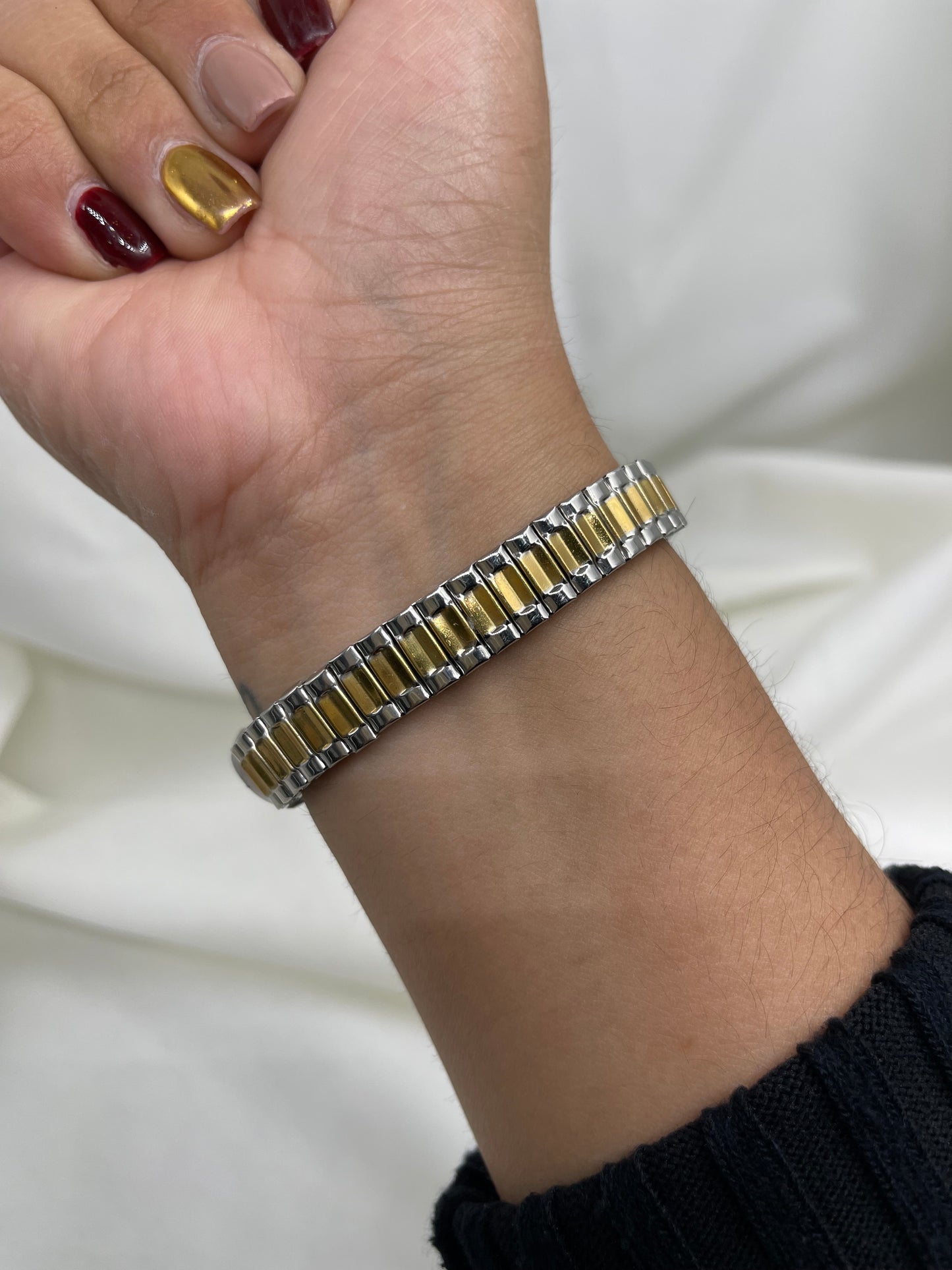 Pulsera tipo Rolex bicolor