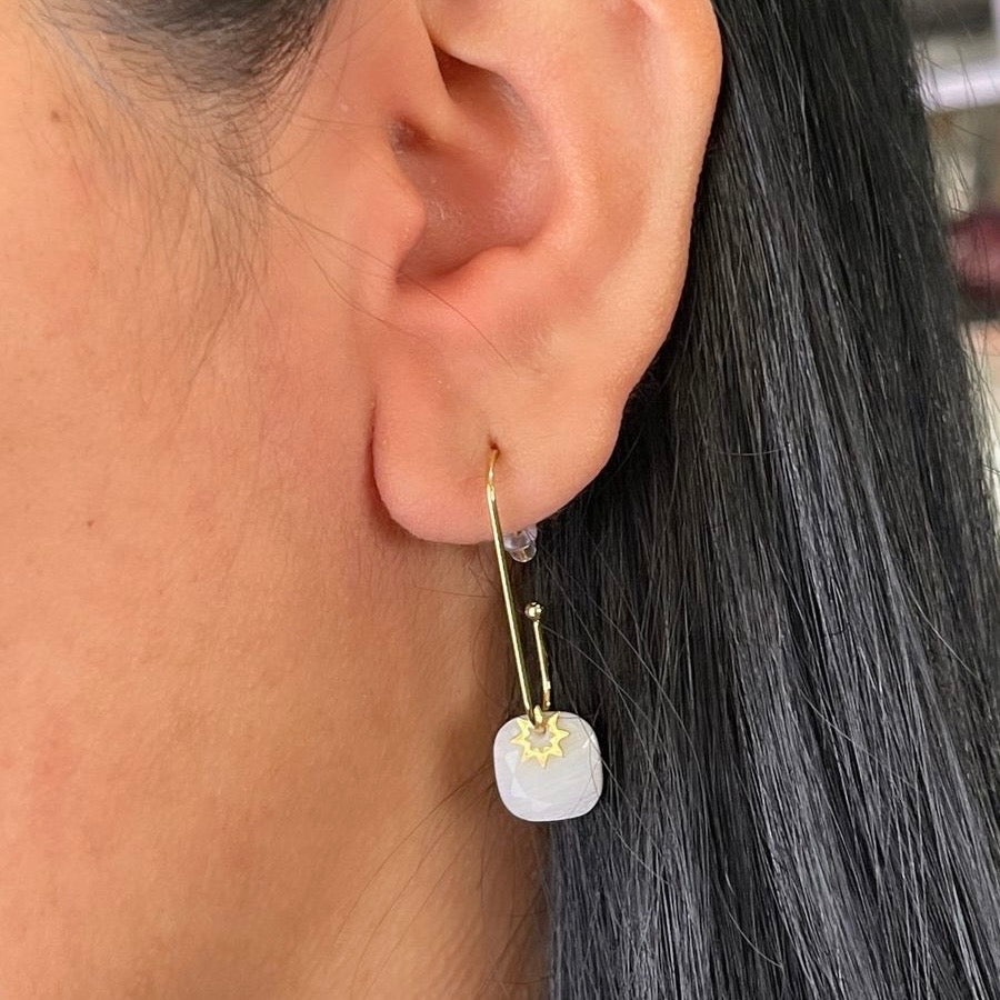 Aretes Gancho Piedra Natural