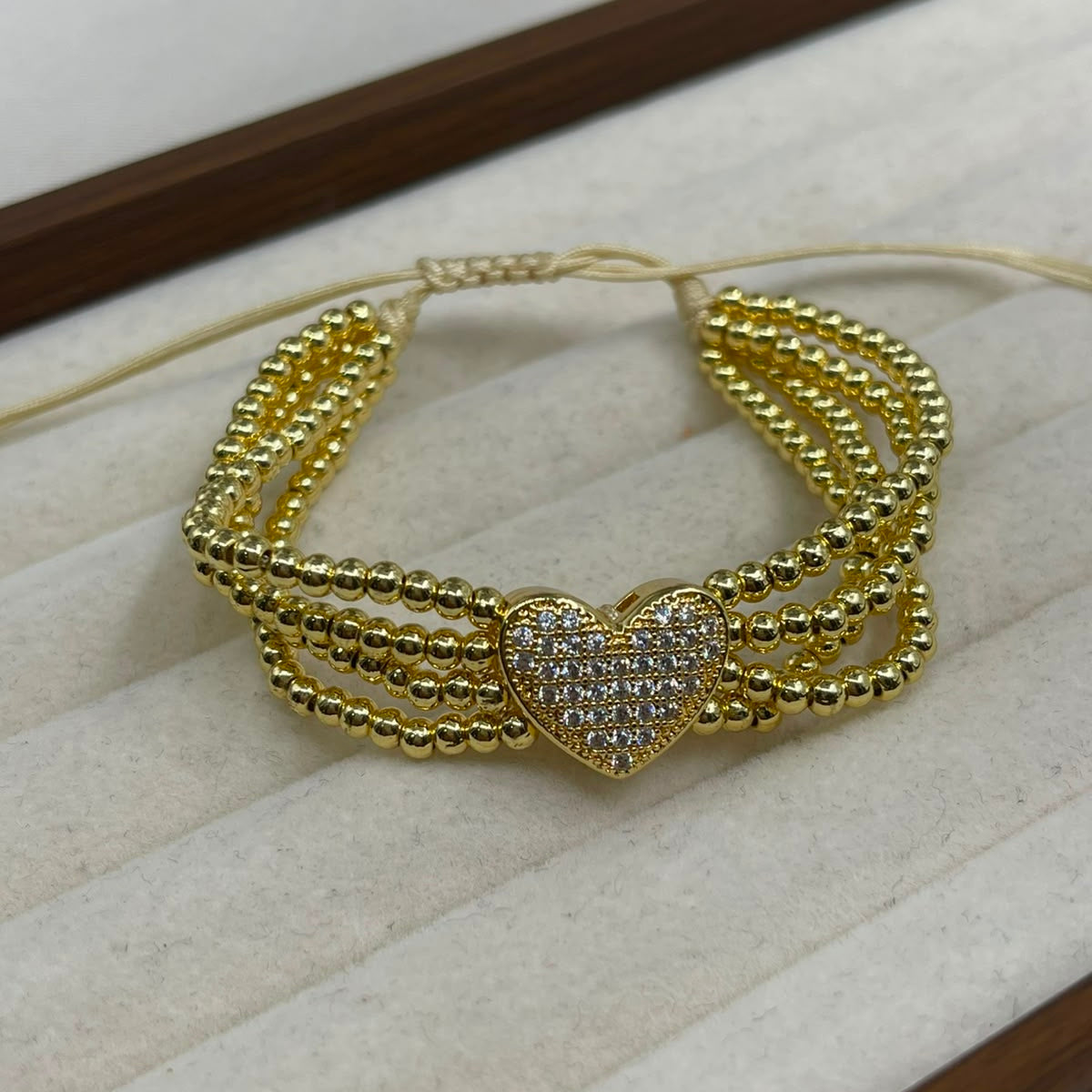 Pulsera Corazón bolitas