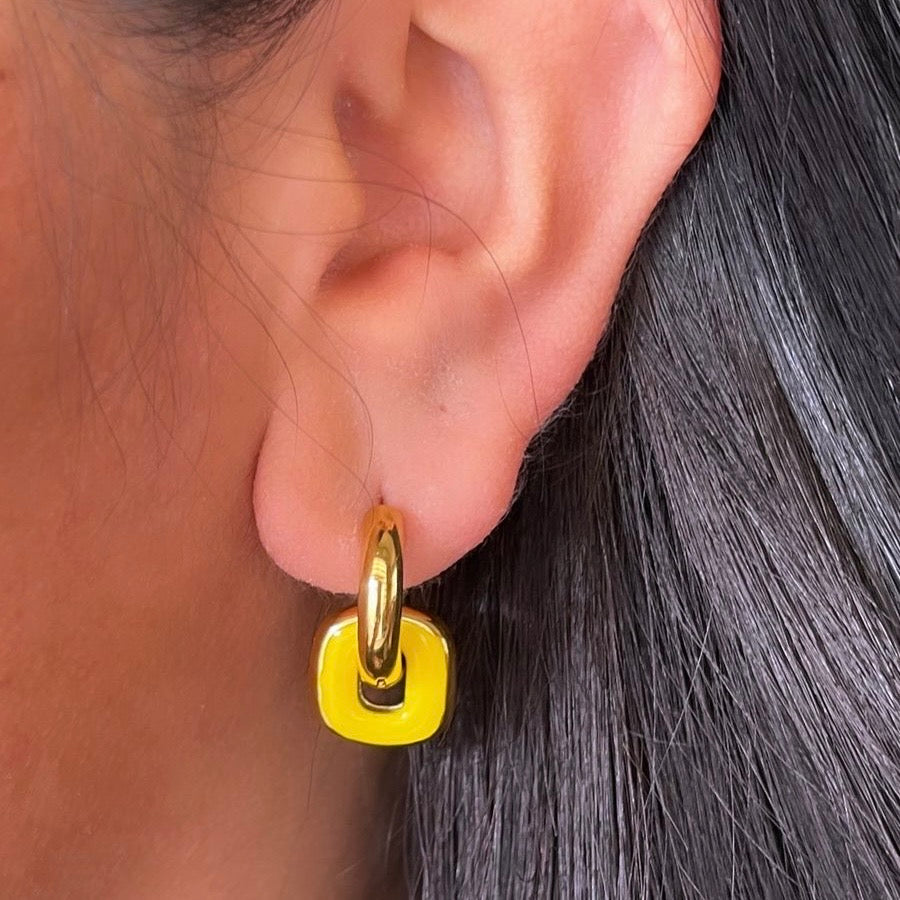Aretes Cuadro Colgante