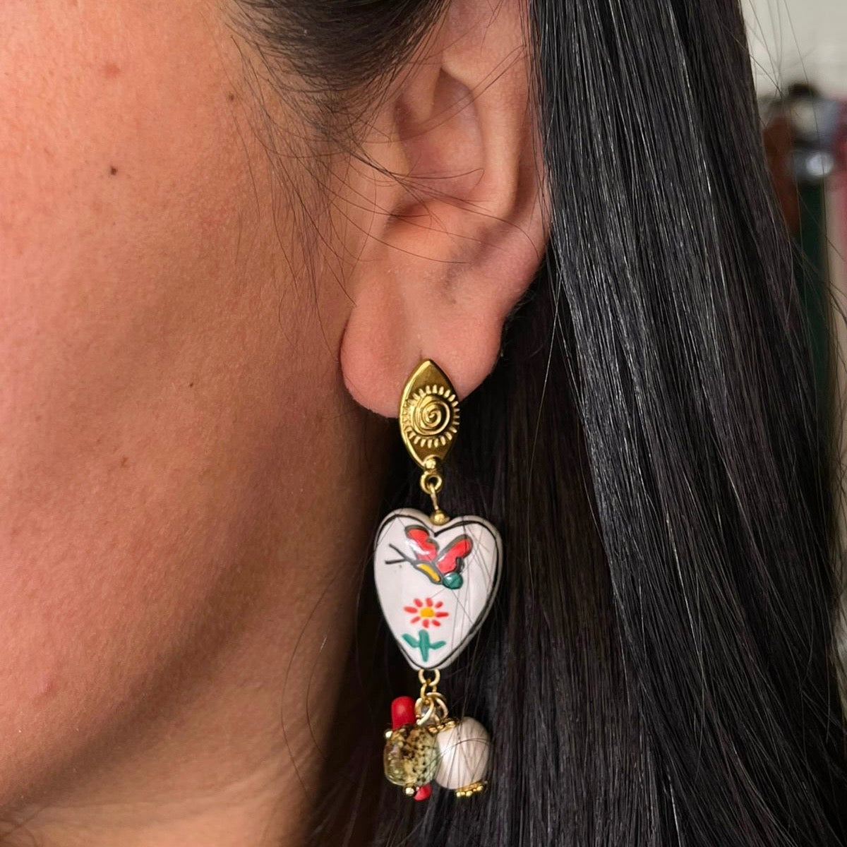 Aretes Pintado a mano Artesanal