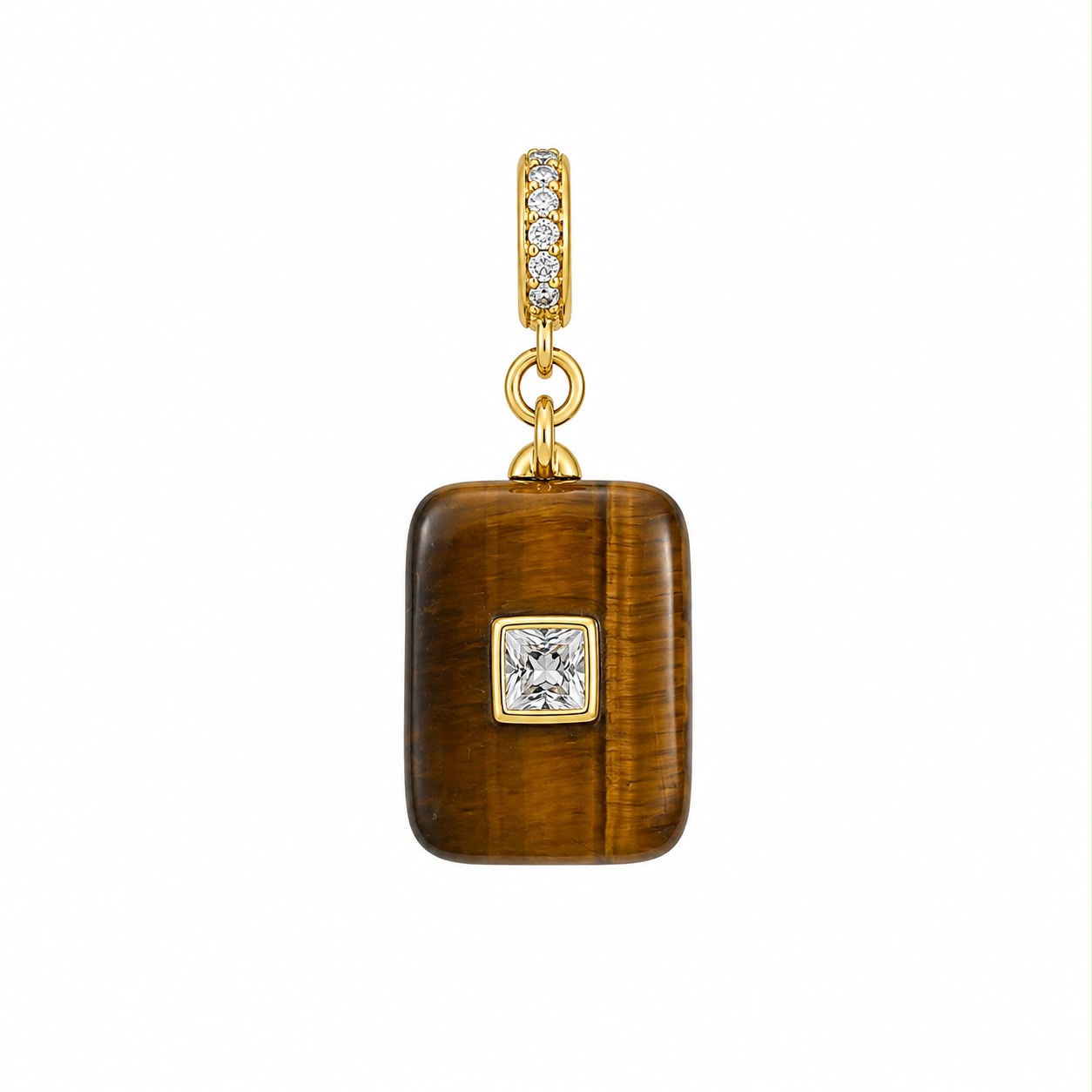 Dije Ojo de Tigre Rectangular