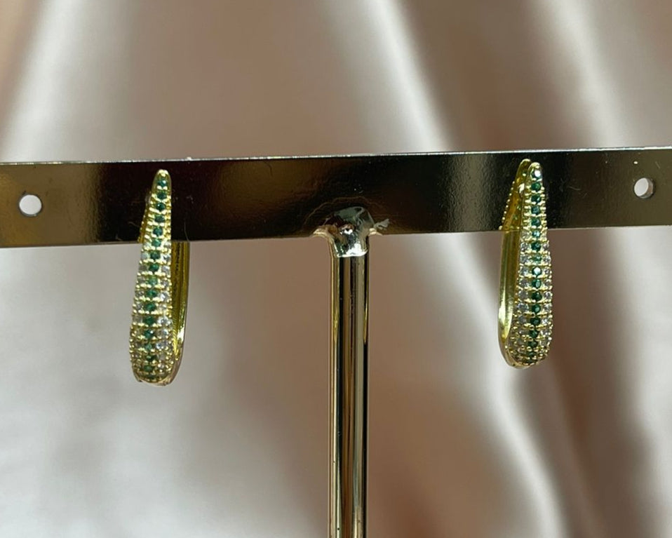 Arracada de gota circonia verde