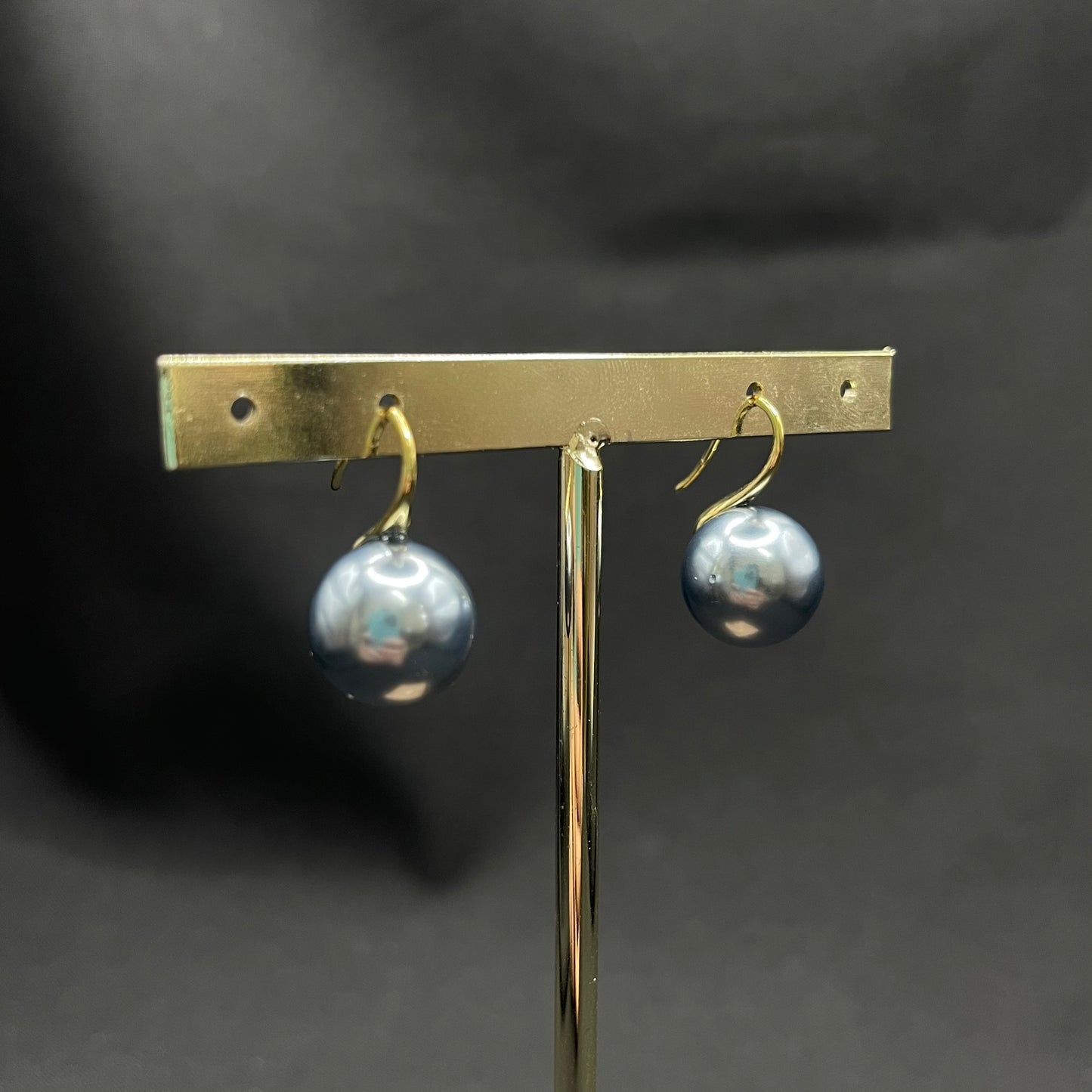 Aretes Perla Gris Colgante