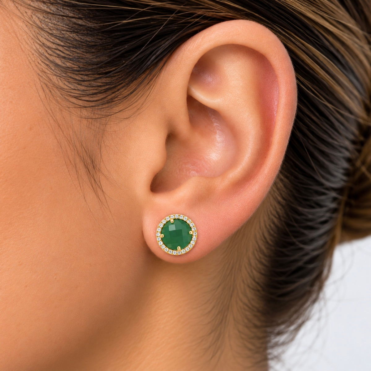 Aretes Verde con Zirconias