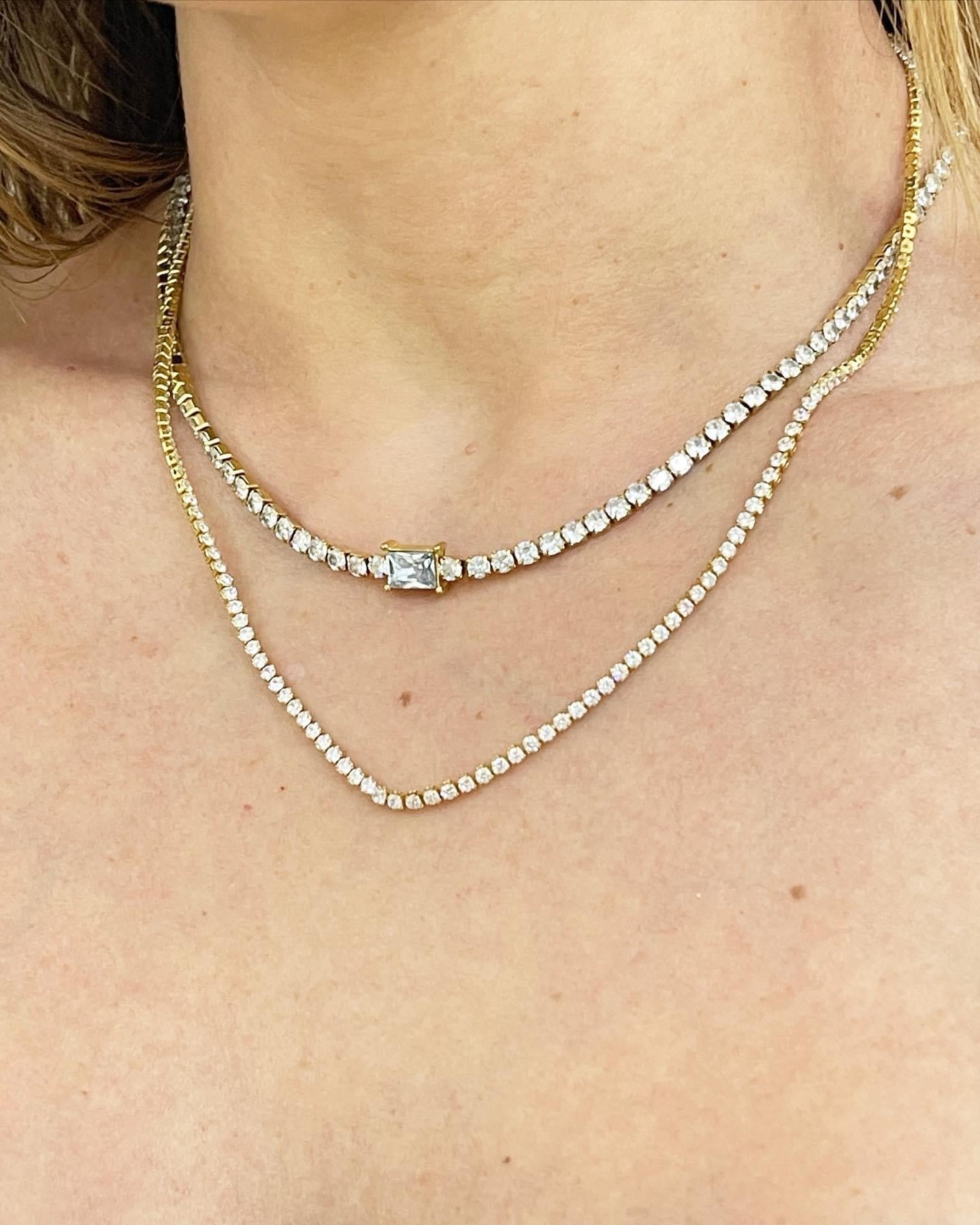 Choker acero diamantes