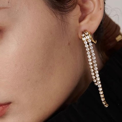 Aretes con Tiras de Circonias