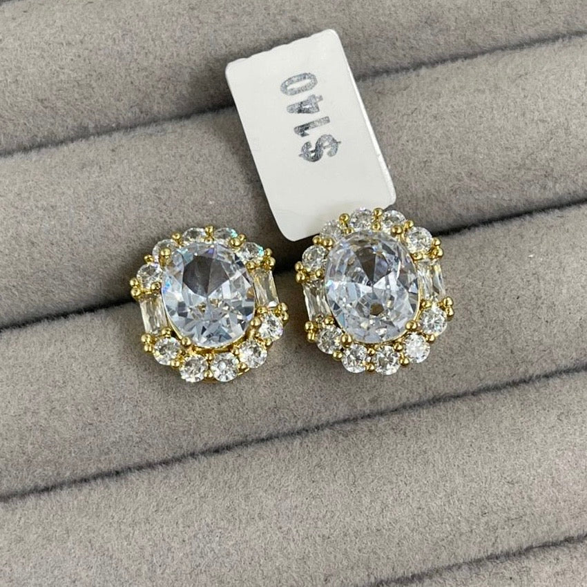 Aretes Óvalo en Dorado