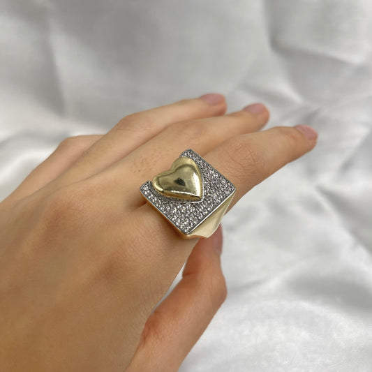 Anillo cuadro corazón