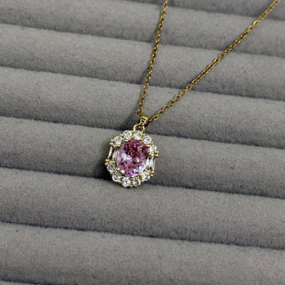 Collar Óvalo Zirconia en Dorado