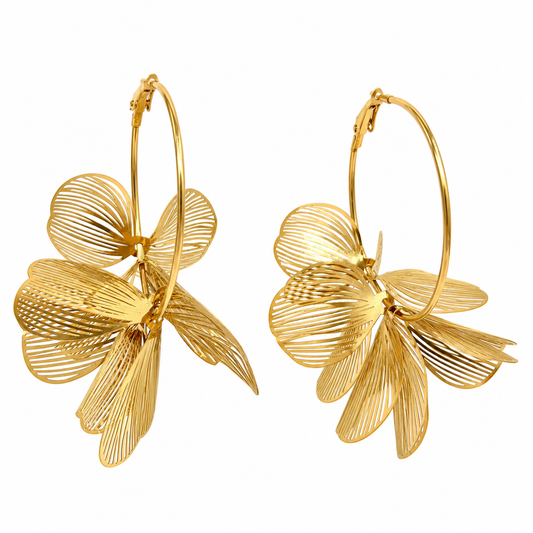 Aretes Flor Metal