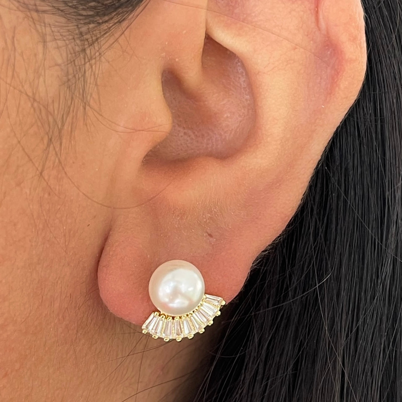 Aretes Perla abanico