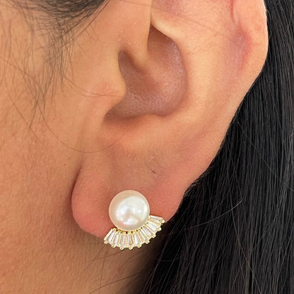 Aretes Perla abanico