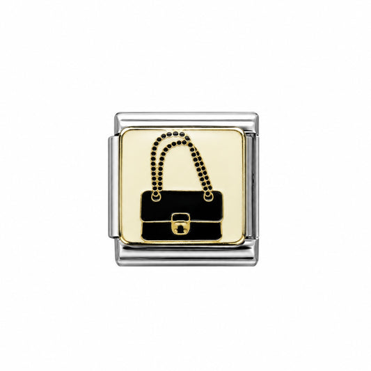 CHARM Bolso Negro con fondo blanco