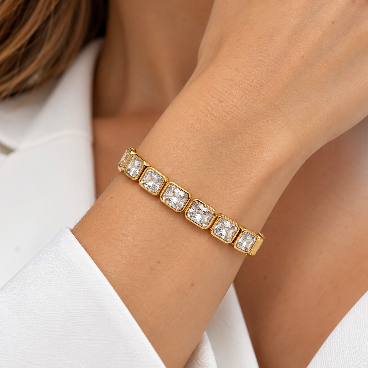 Brazalete Piedras Acero
