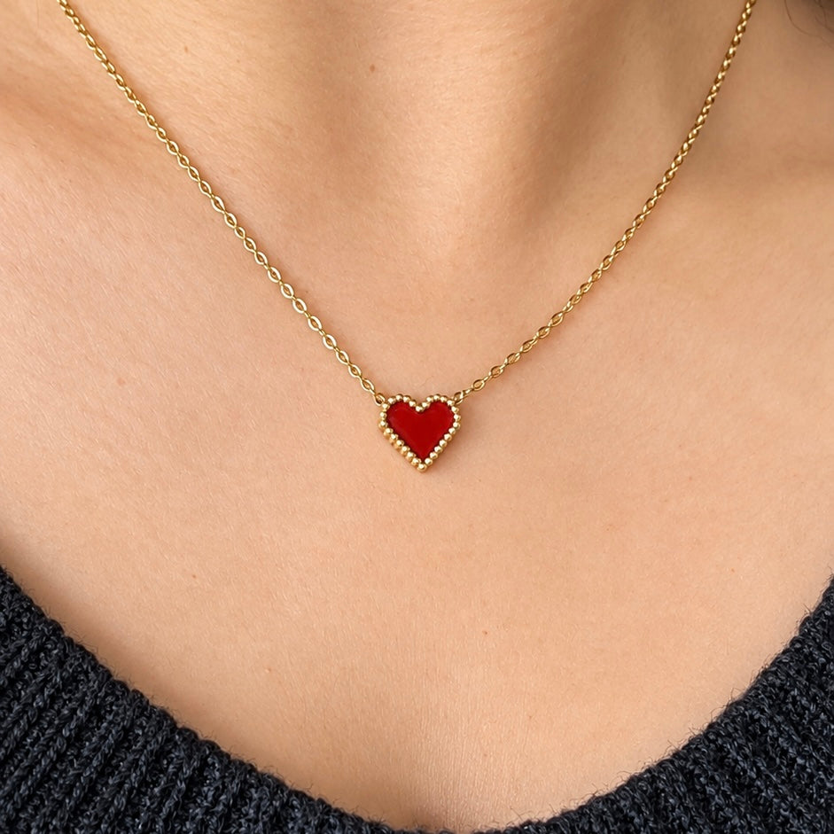 Collar Corazón Rojo Mini