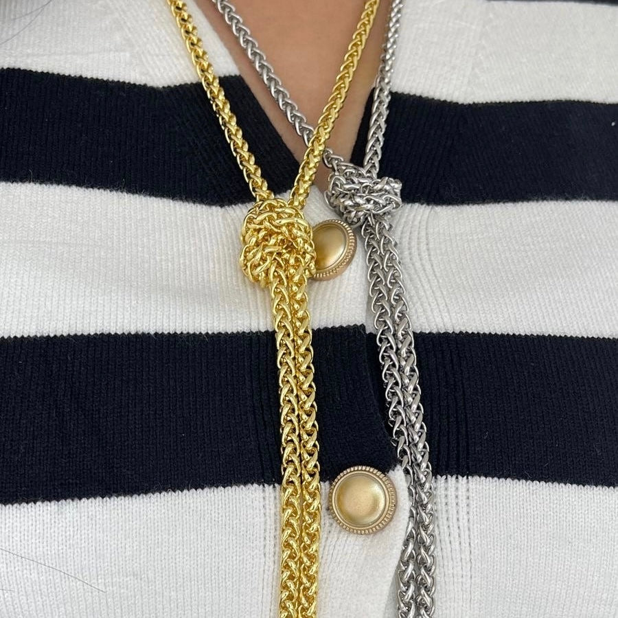 Collar Largo Nudo Perlas