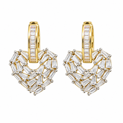 Aretes Corazón Baguettes