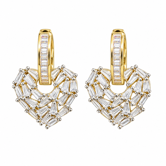 Aretes Corazón Baguettes