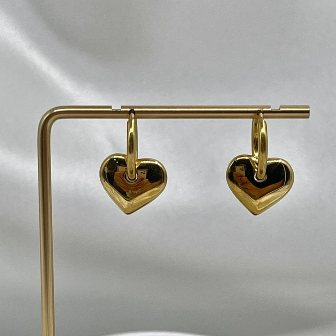 Aretes Corazón Quitapón Acero