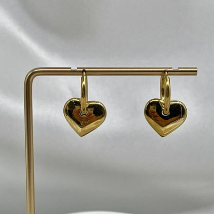Aretes Corazón Quitapón Acero
