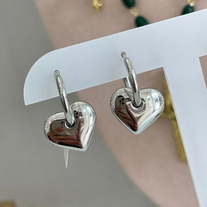 Aretes Corazón Quitapón Acero