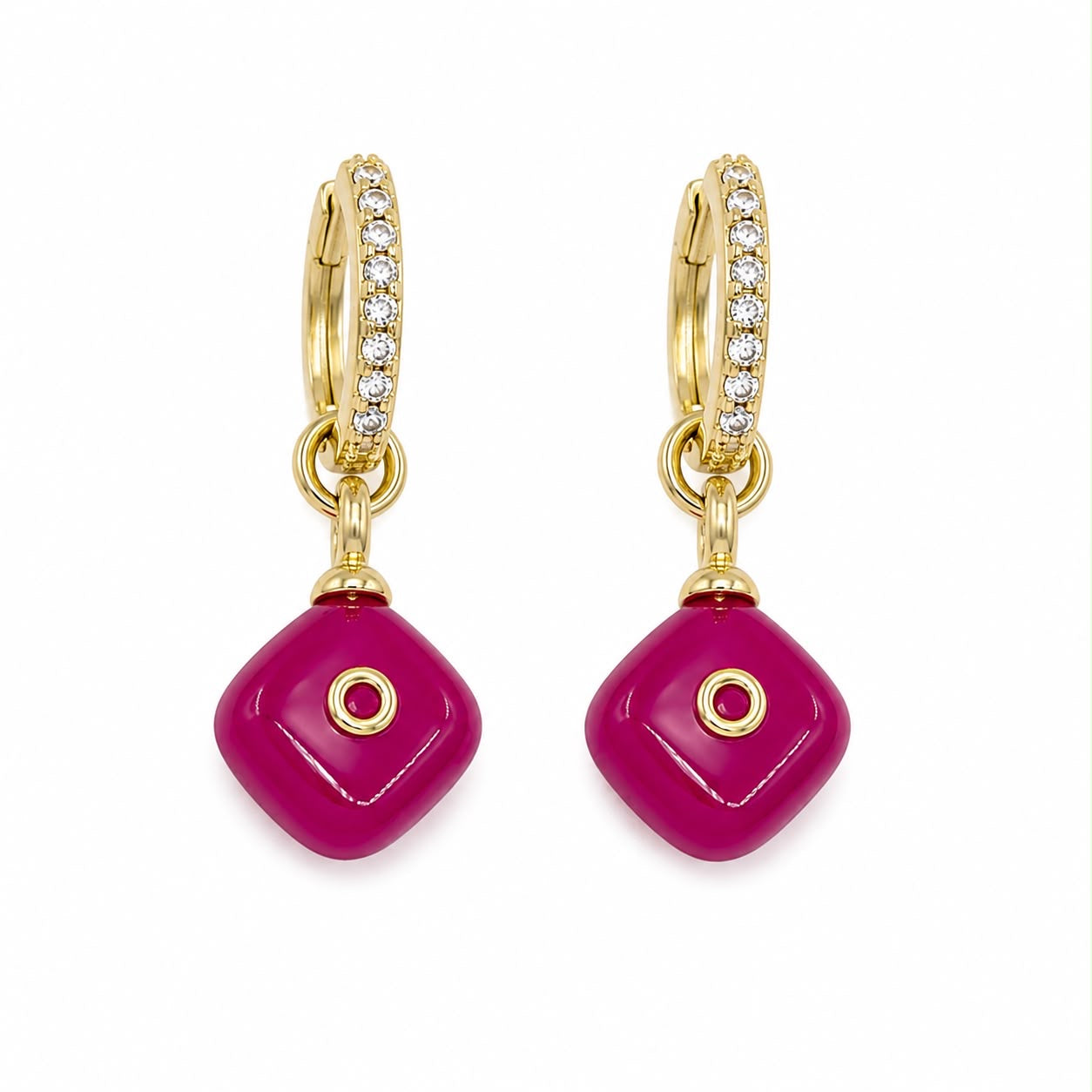 Aretes Rombo Piedra Natural