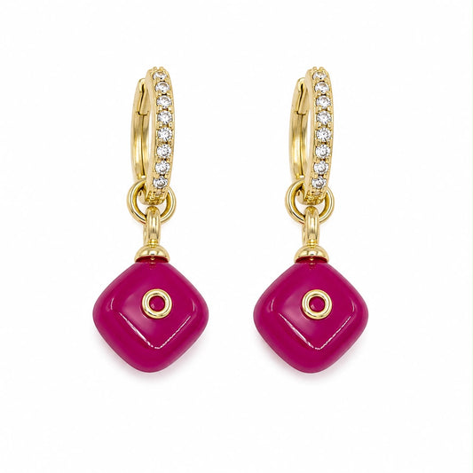 Aretes Rombo Piedra Natural